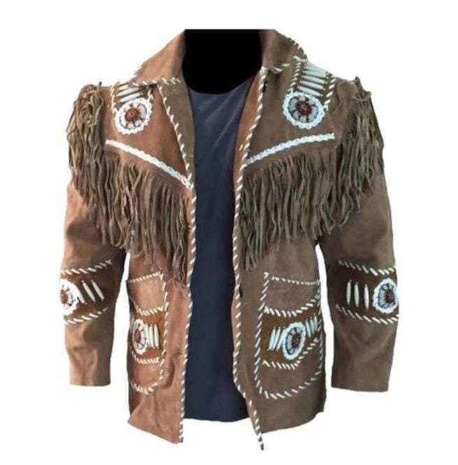 Mens Suede Leather Jacket Western Wear Cowboy, Cowboy Suede Leather Jacket,