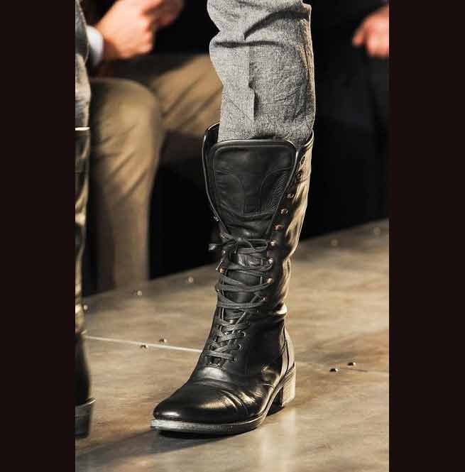 New Military Style Leather Boots, Handmade Long Men Boot Leather