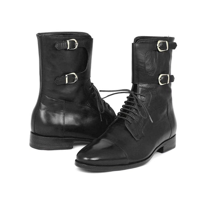 New Men,S Handmade 's High Office Dress Formal Double Monk Leather Boots