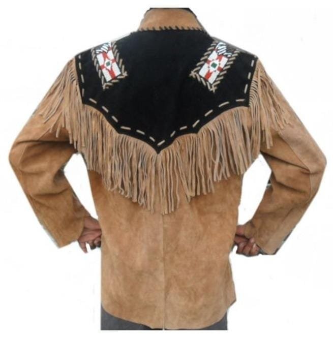Suede Cowboy Jacket With Fringes,Cowboy Suede Leather Jacket,Suede Jacket - Image 2
