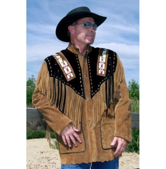 Suede Cowboy Jacket With Fringes,Cowboy Suede Leather Jacket,Suede Jacket