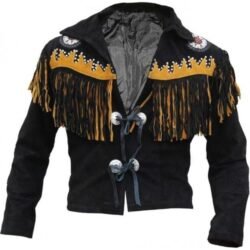 Suede Cowboy Jacket With Fringes,Suede Jacket,Cowboy Suede Leather Jacket,