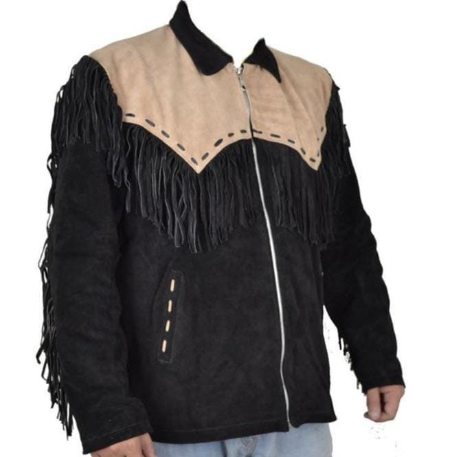 Suede Leather Jacket Western Wear,Black Cowboy Suede Leather, Cowboy Jacket - Image 3