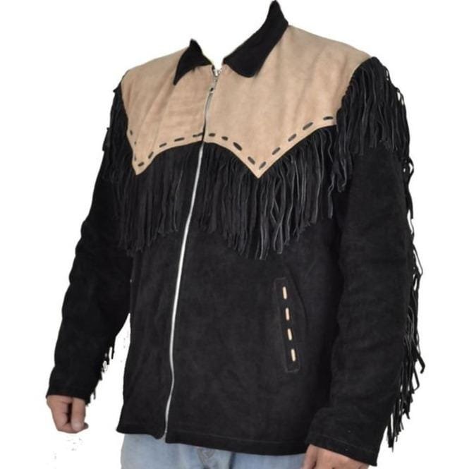 Suede Leather Jacket Western Wear,Black Cowboy Suede Leather, Cowboy Jacket - Image 2
