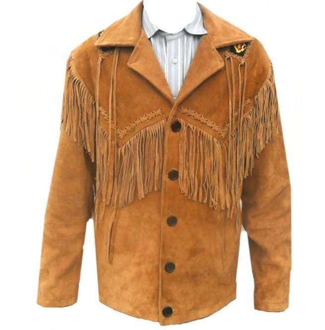 Men Tan Suede Leather Jacket, Cowboy Jacket, Tan Jacket , Western Jacket