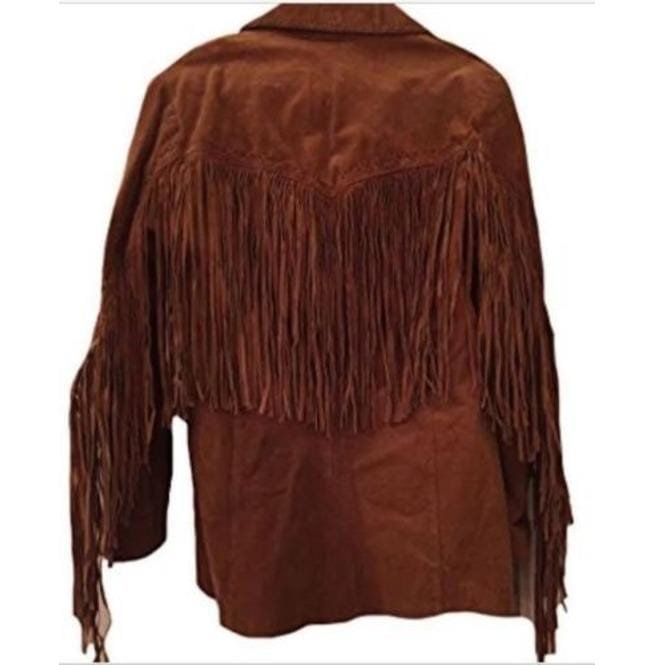 Western Cowboy Brown Suede Leather Leather, Cowboy Jacket, Black Jacket Men - Image 2