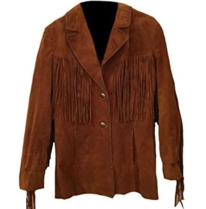 Western Cowboy Brown Suede Leather Leather, Cowboy Jacket, Black Jacket Men