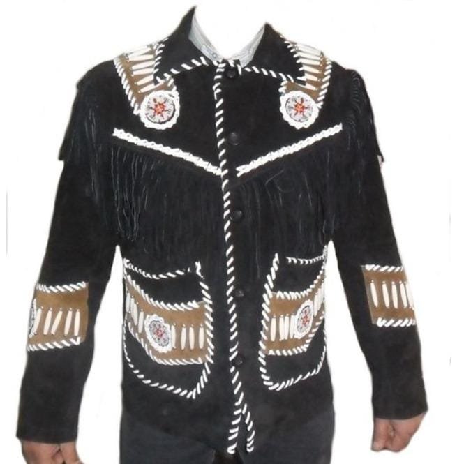 Western Cowboy Suede Leather Jacket, Cowboy Jacket, Fringes Jacket For Men,