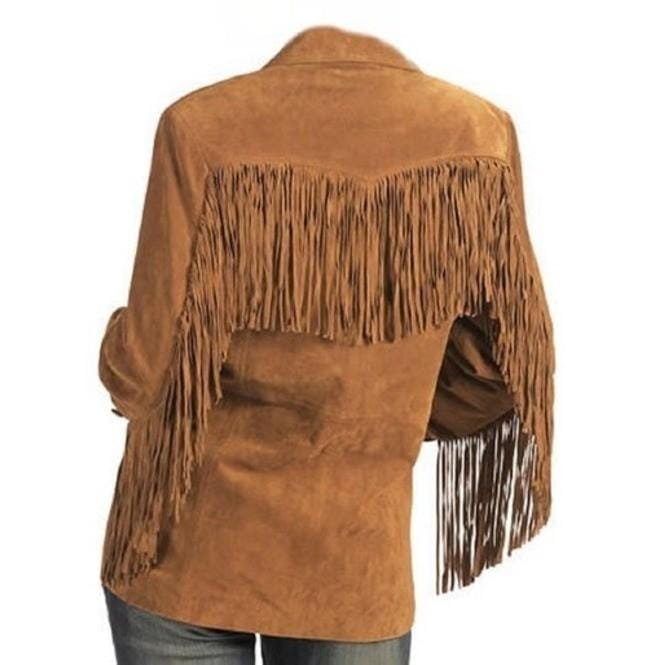 Western Cowboy Suede Leather Jacket, Fringes Jacket For women, Cowboy Jacket - Image 2