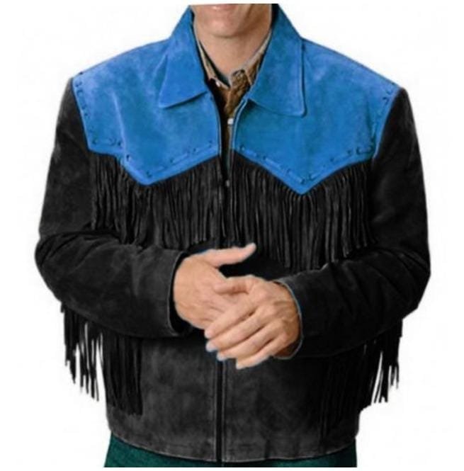 Western Leather Jacket Wear Fringes, Cowboy Jacket, Fringes Jacket For Men,
