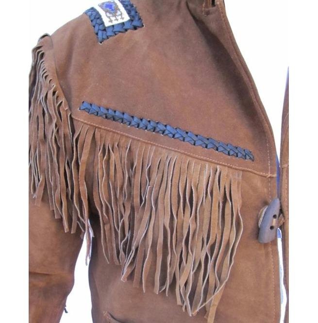 Western Leather Jacket Wear Fringes, Men Cowboy Suede Leather Jacket - Image 4