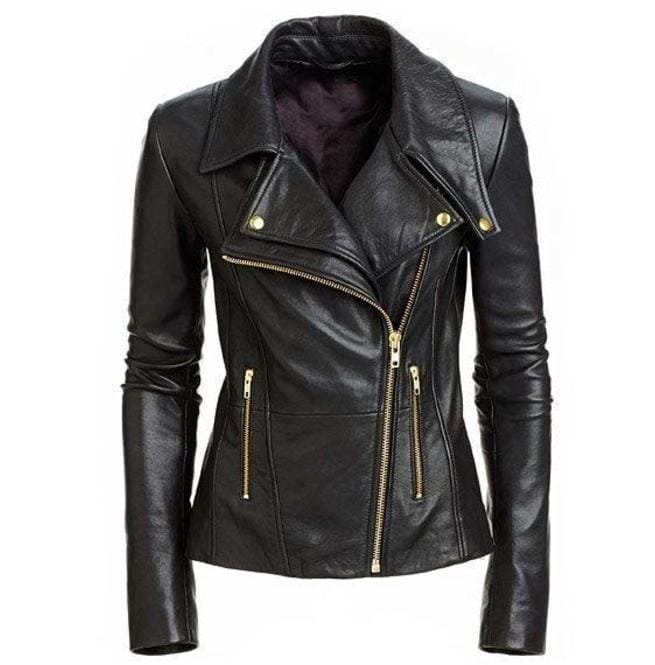 Women's Leather Jacket, Biker Leather Jacket, Black Leather Jacket